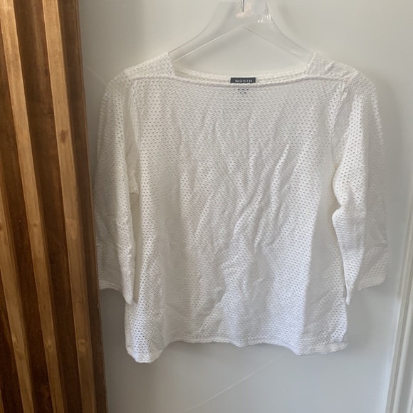 WORTH‎ Perforated Pullover Square neck Top. S - Picture 4 of 9